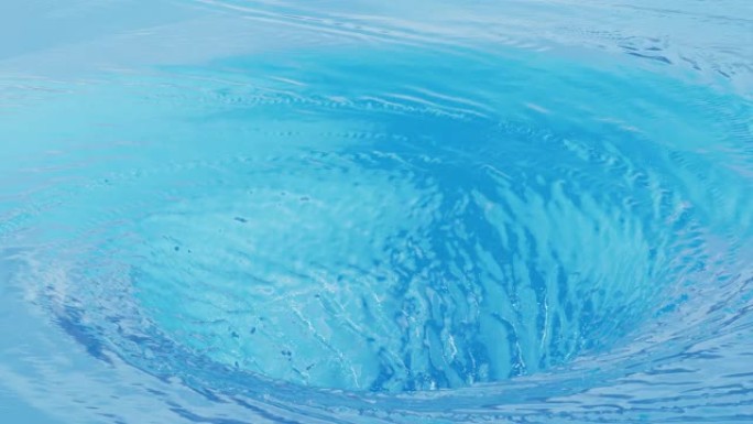 海里的漩涡。水中漩涡的3d动画。水漩涡的特写