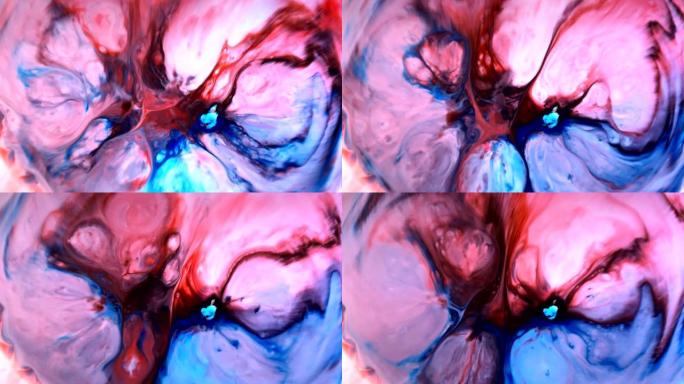 背景抽象图案形成彩色蓝紫色墨水运动传播变形扩展4k电影标题介绍