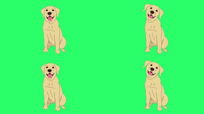 绿屏上的动画狗。
