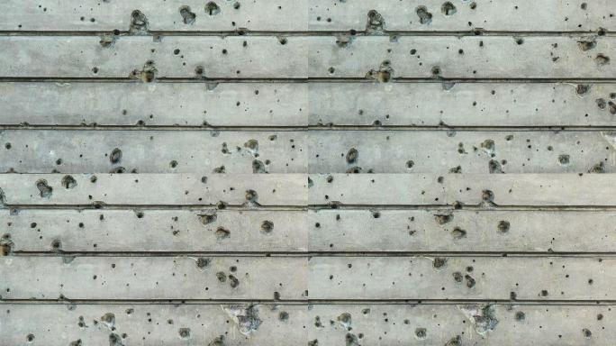 一栋历史建筑墙上的子弹痕迹。柏林。德国。