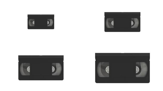 复古盒式磁带隔离在白色背景上。旧模拟录像带