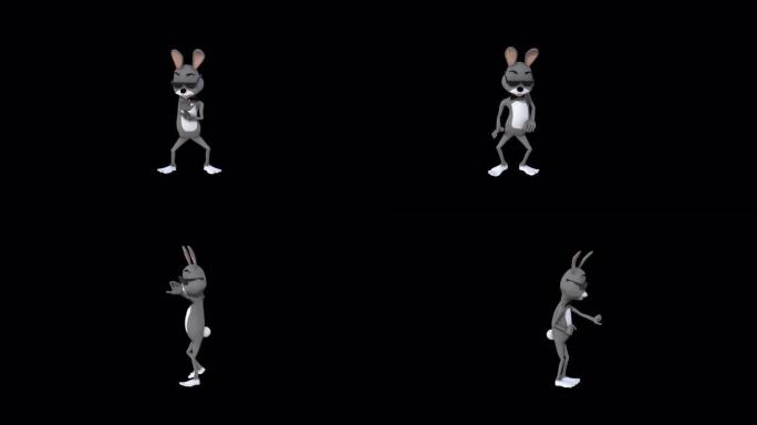 卡通灰色兔子舞4
