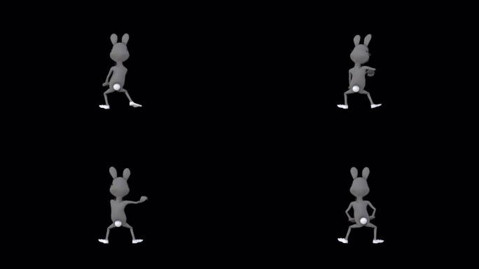 卡通灰色兔子舞3