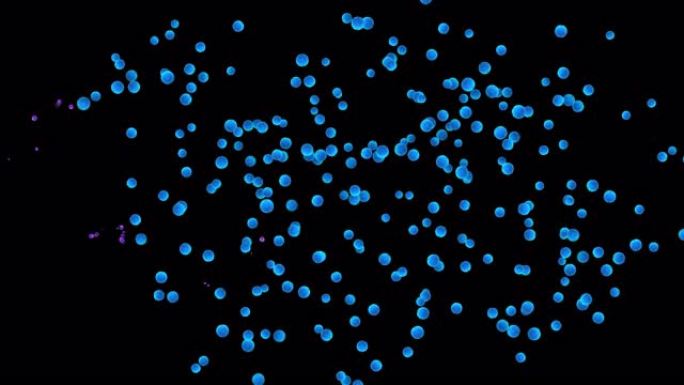 3D模型的病毒细胞破坏的健康细胞在黑色背景上的Alpha通道。体内病毒的视觉演示。治愈癌症。科学医学