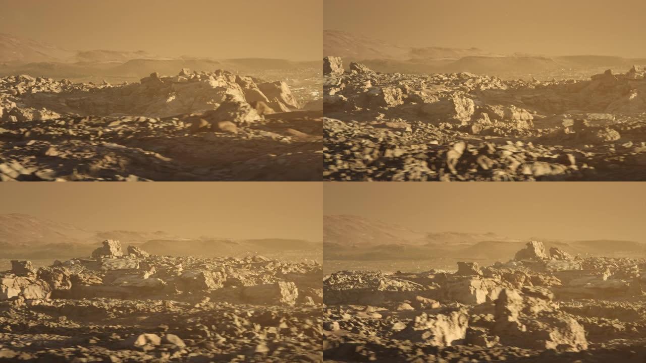 火星行星的太空殖民。火星探测器POV驾驶和探索行星表面