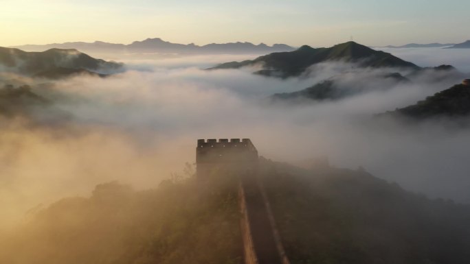 夕阳  长城  唯美 大气 振奋