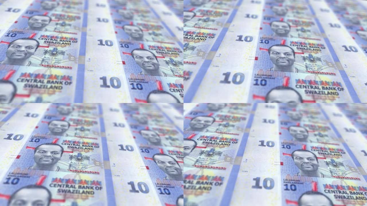 斯威士兰斯瓦蒂尼Emalangeni钞票钞票堆栈背景动画股票视频
