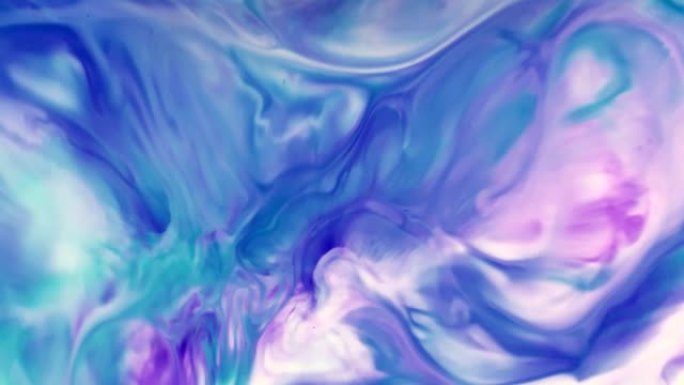 抽象背景图案形成彩色蓝紫色墨水运动传播变形扩展4k电影标题介绍