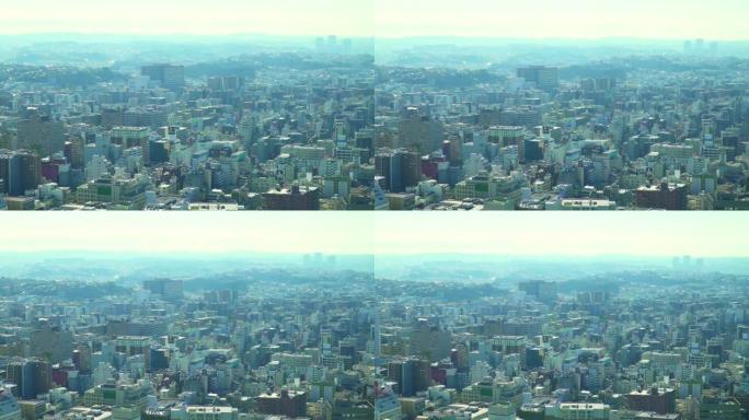 横滨市城市天际线鸟瞰。