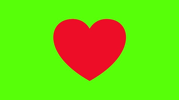 心跳动画。脉。情人节快乐。爱情概念。绿屏。4K