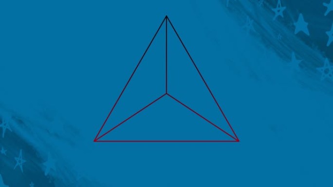 蓝色背景上移动几何形状的动画