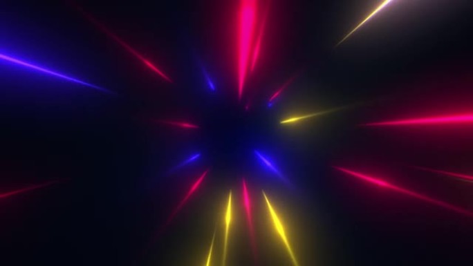 带霓虹灯辉光的星隧道超环，sc-fi霓虹灯赛博朋克风格。粉色蓝色照明设计与飞行霓虹灯线发光。抽象宇宙