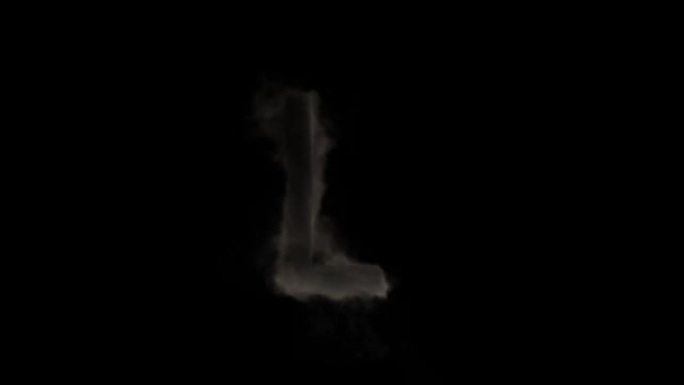 烟雾中的字母L，神秘字母，字母，阿尔法通道