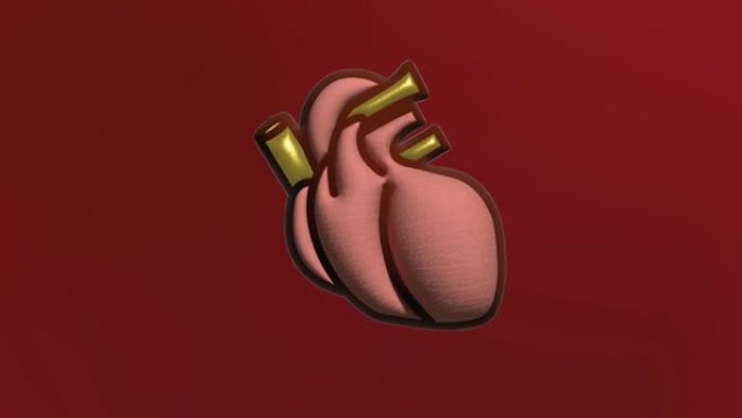 跳动的心脏3d动画设计艺术矢量