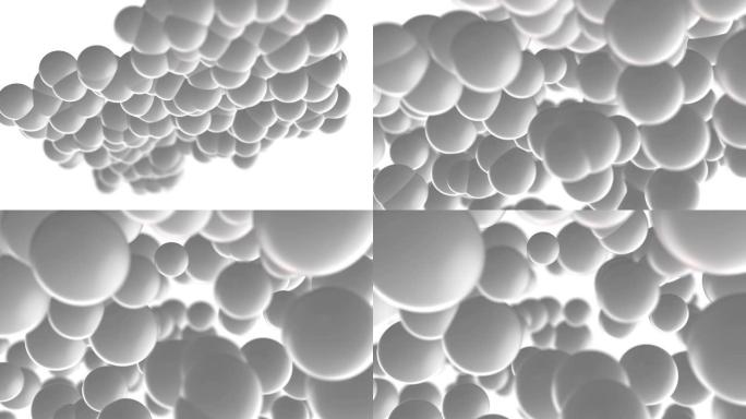 白色球漂浮在白色背景上-3d渲染。