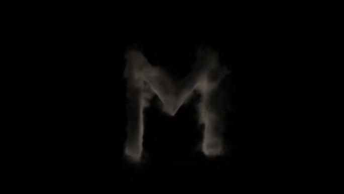 烟雾中的字母M，神秘字母，字母，阿尔法通道