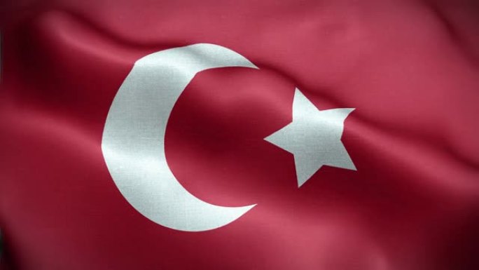 4K纹理奥斯曼帝国的旗帜动画股票视频-奥斯曼国旗在循环中挥舞-高度详细的奥斯曼帝国旗帜股票视频