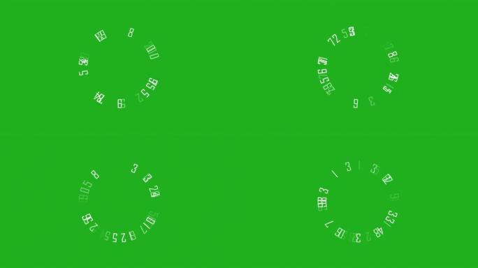 旋转数字绿屏运动图形