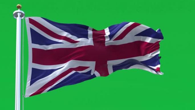 英国国旗在一个晴朗的日子里迎风飘扬