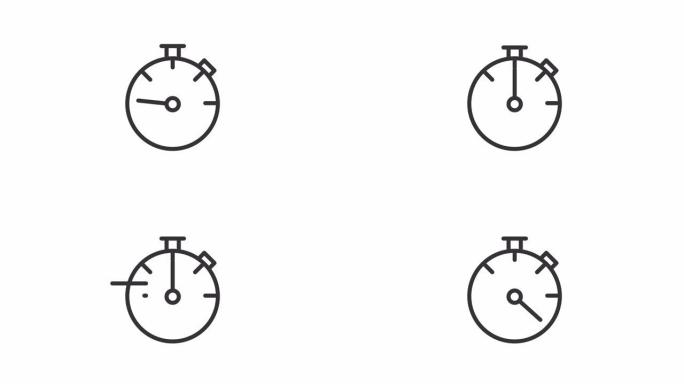 动画秒表线性图标