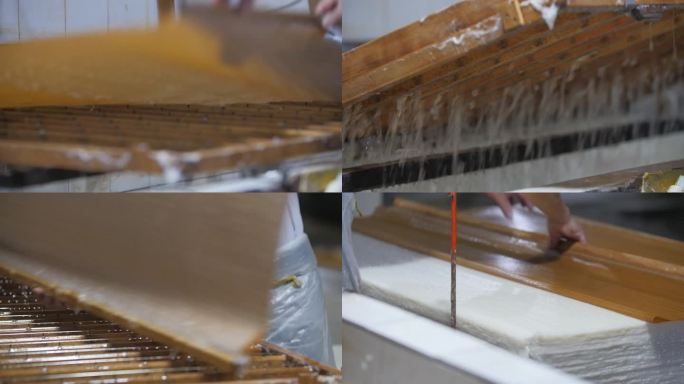 古法传统手工造纸宣纸非遗文化捞纸