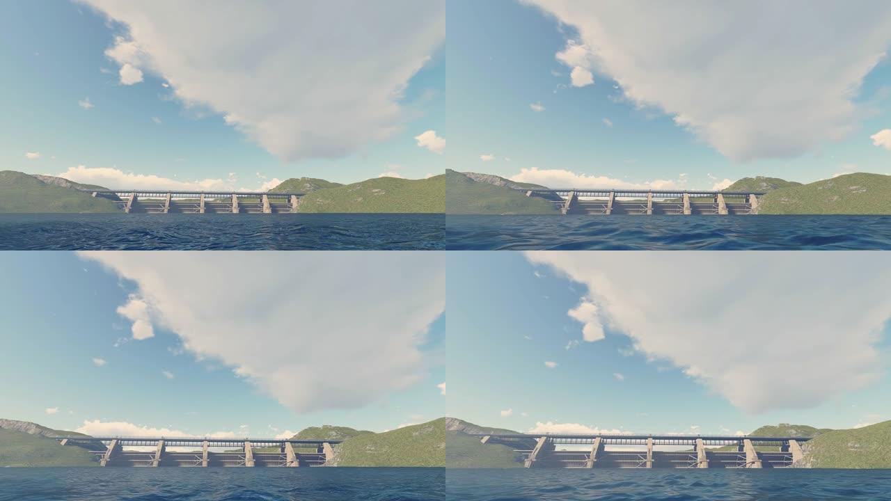 晴天的3D大坝动画