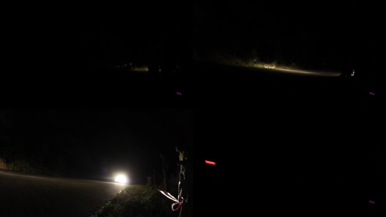在晚上11日举行的比赛中，汽车拉力赛在蜿蜒的山路上飞驰而去