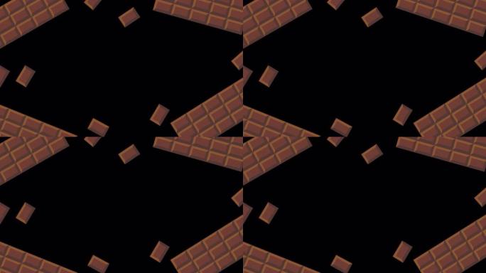 装帧的巧克力棒动画视频-苦味巧克力。可循环