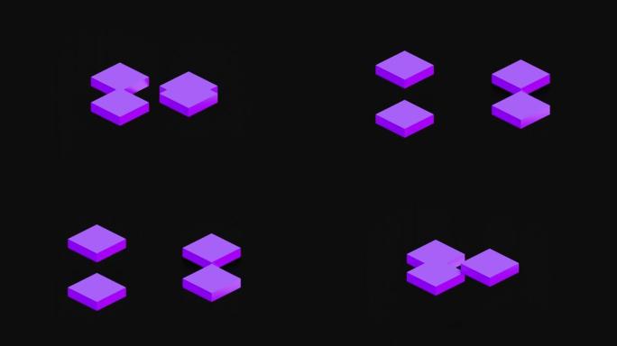 几何背景的立方体抽象3d渲染，运动设计。无缝循环动画。