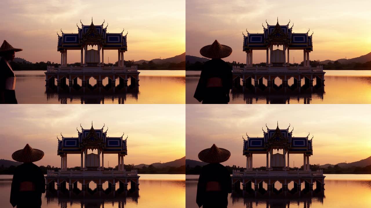 日落时考陶寺的景色