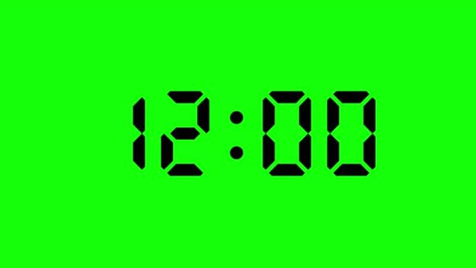 20秒的简单倒数计时器 (chromakey背景上的黑色字母)