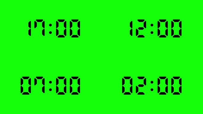 20秒的简单倒数计时器 (chromakey背景上的黑色字母)