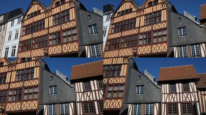 中世纪房屋，鲁昂，诺曼底，法国