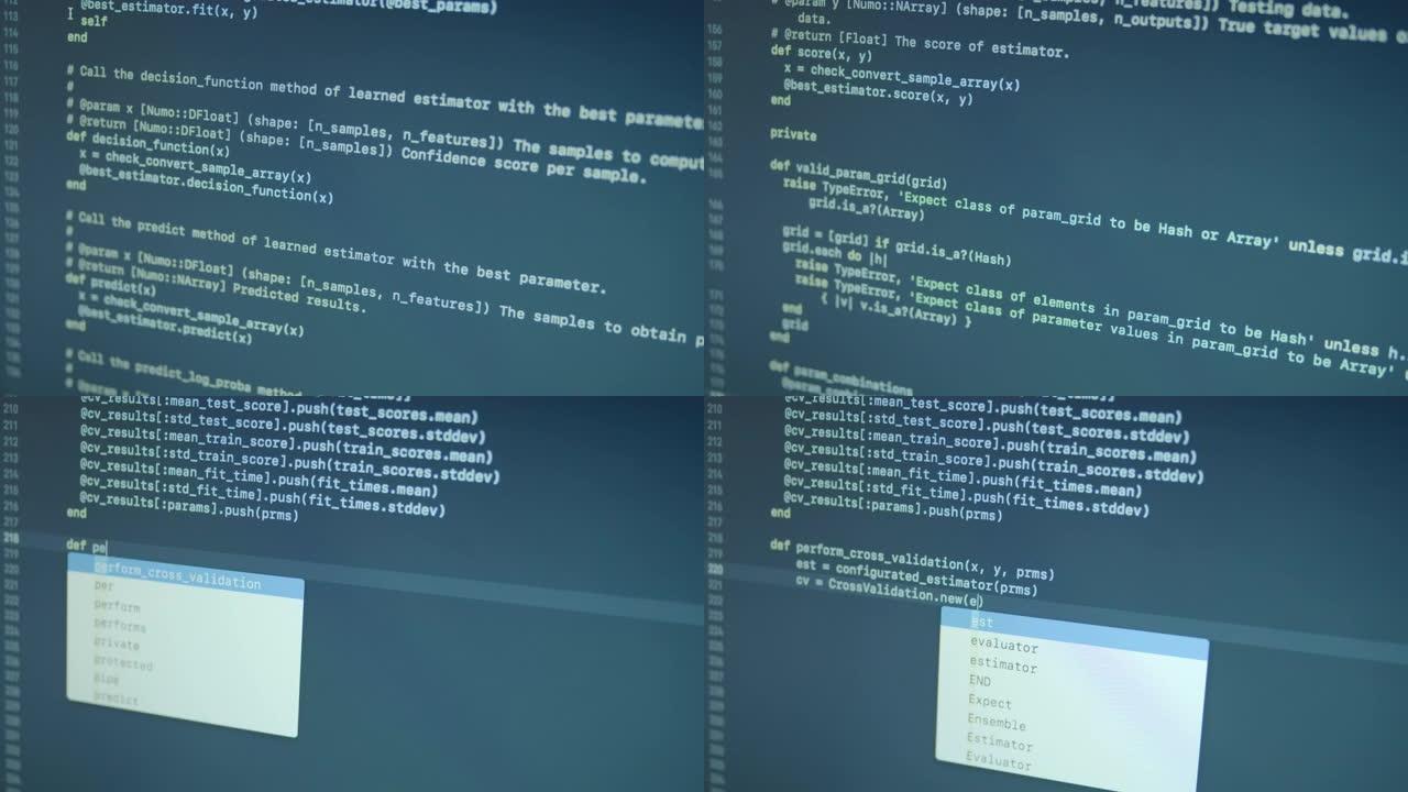 Ruby机器学习滚动并在屏幕上键入源代码
