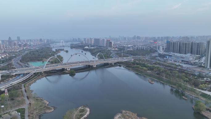 临沂 万达滨河 夜幕开灯 傍晚 双岭路