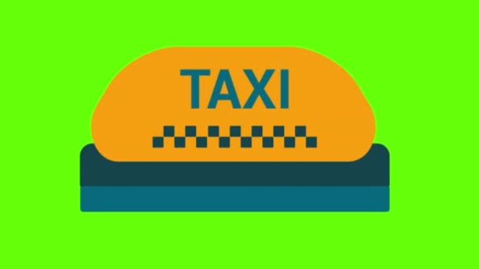 绿屏背景上的出租车标志动画