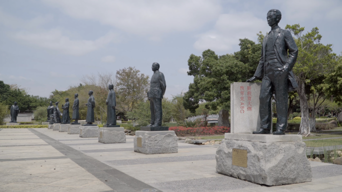 中国古代近代名人教育家雕像素材
