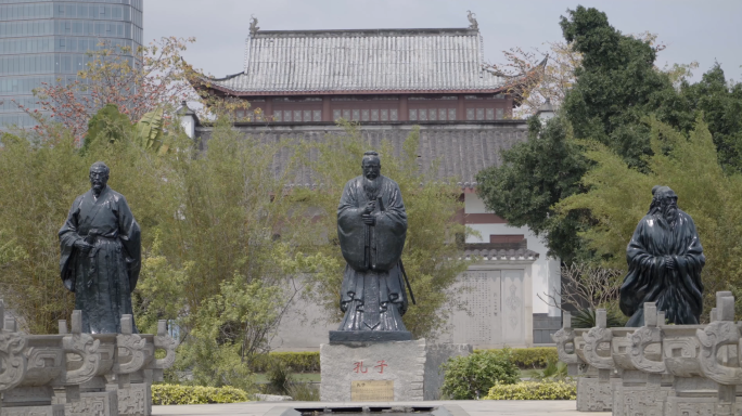 中国古代近代名人教育家雕像素材