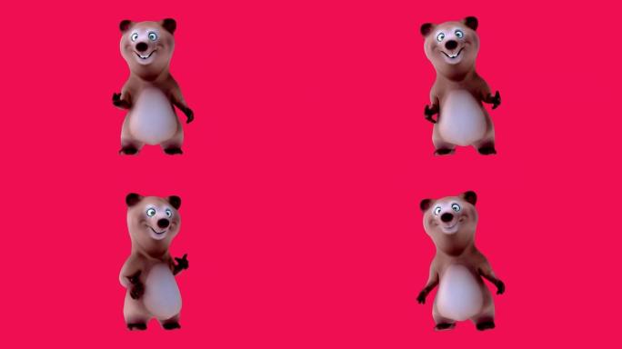 有趣的3D卡通熊说话和展示 (带阿尔法频道)