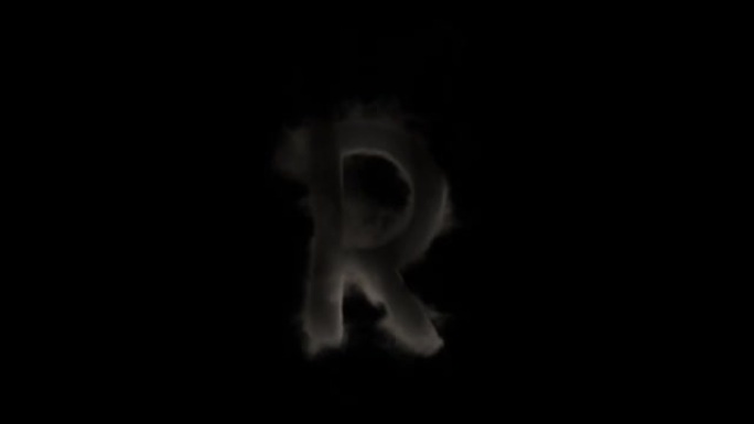 烟雾中的字母R，神秘字母，字母，阿尔法通道