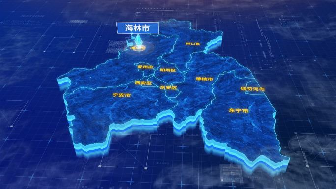牡丹江市海林市蓝色三维科技区位地图