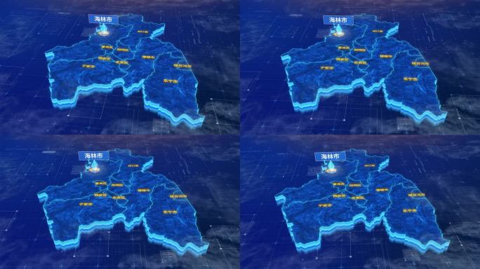 牡丹江市海林市蓝色三维科技区位地图