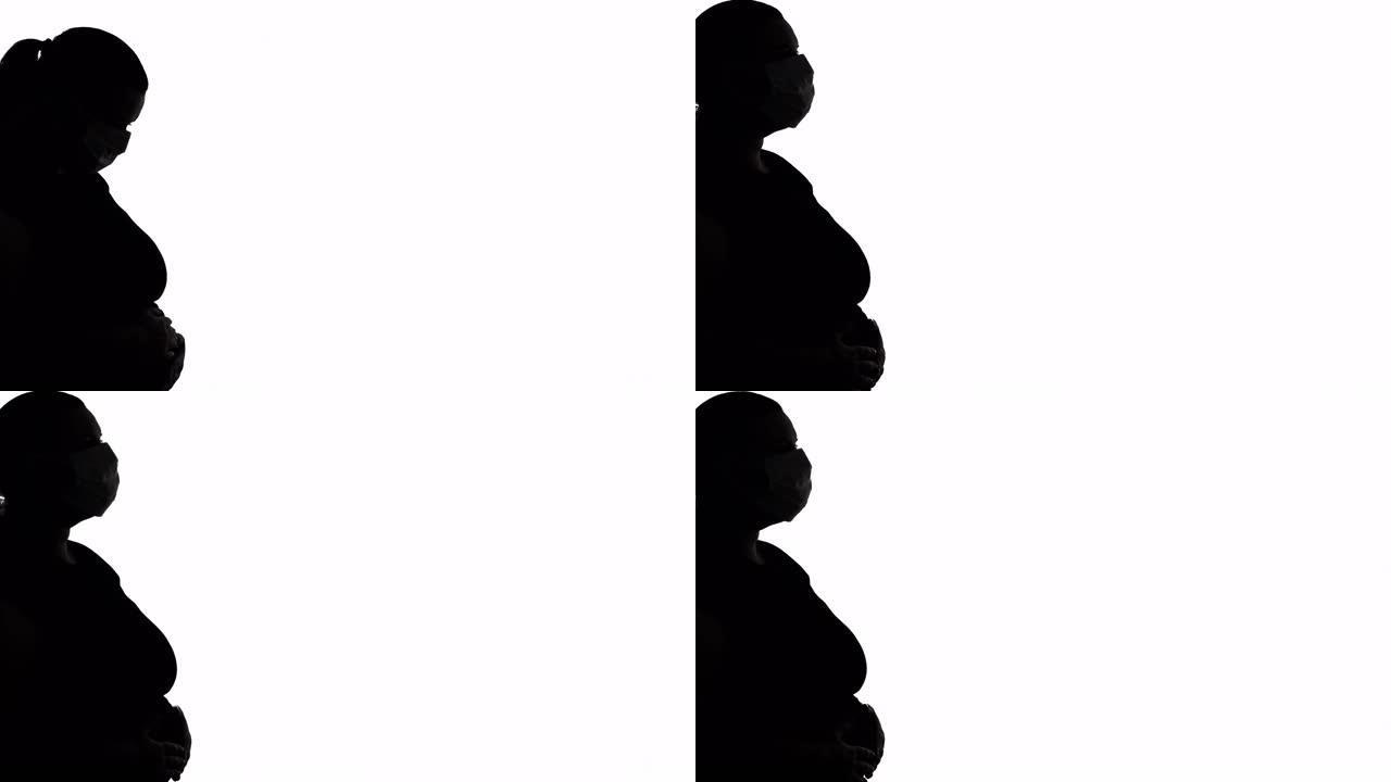 怀孕护理保护妇女剪影肖像