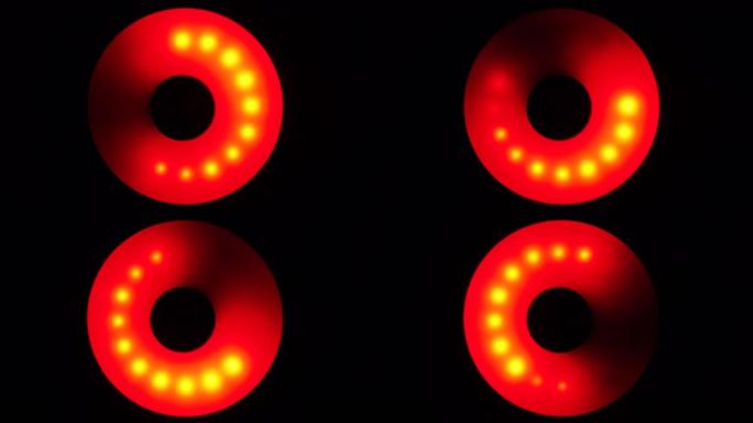 加载圆圈闪烁旋转红色发光二极管信号。等待，加载的屏幕保护程序。