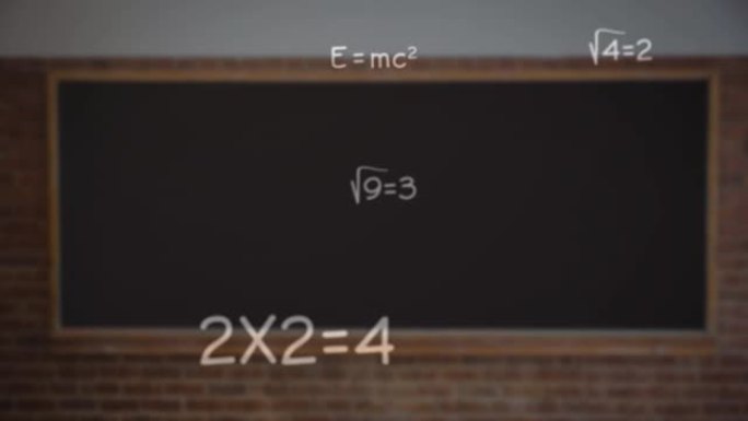 黑板上的数学方程动画