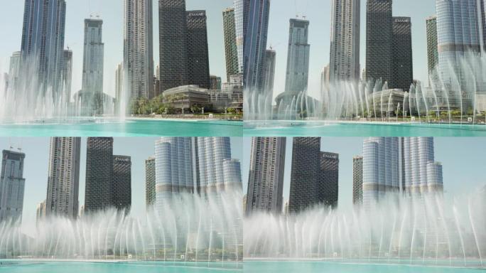 迪拜市中心的水上表演，迪拜，阿联酋