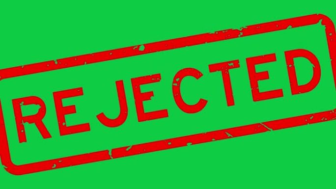 垃圾红色拒绝字方形橡胶印章印章放大绿色背景