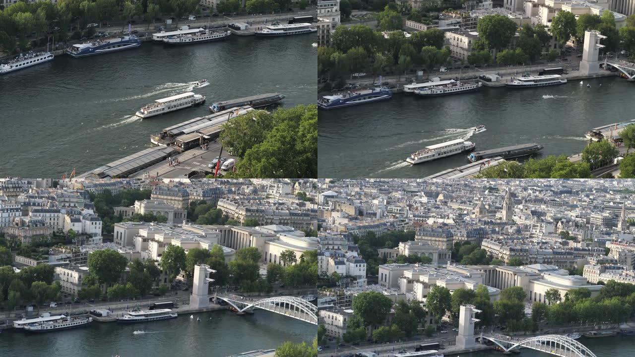 法国巴黎鸟瞰图，从埃菲尔铁塔看