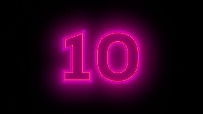 1号写在霓虹灯明亮的粉红色和紫色的灯-创造1号线-4k 1号霓虹灯风格闪烁。数字运动动画股票视频-用