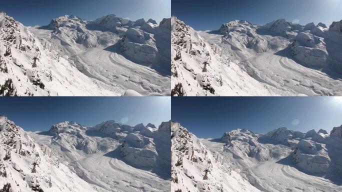 马特宏峰雪山航拍雪山空镜雪上美景